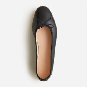 J.Crew Zoe Black Leather Ballet Flat